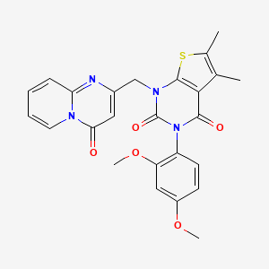 3-(2,4-Dimethoxyphenyl)-5,6-dimethyl-1-[(4-oxopyrido[1,2-a]pyrimidin-2-yl)methyl]thieno[2,3-d]pyrimidine-2,4-dione
