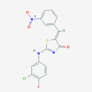 molecular formula C16H9ClFN3O3S B254493 (5Z)-2-(3-chloro-4-fluoroanilino)-5-[(3-nitrophenyl)methylidene]-1,3-thiazol-4-one 