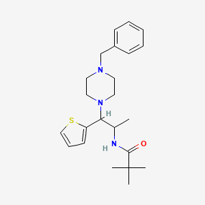 molecular formula C23H33N3OS B2544939 N-(1-(4-benzylpiperazin-1-yl)-1-(thiophen-2-yl)propan-2-yl)pivalamide CAS No. 887205-76-7