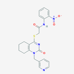 N-(2-nitrophenyl)-2-((2-oxo-1-(pyridin-3-ylmethyl)-1,2,5,6,7,8-hexahydroquinazolin-4-yl)thio)acetamide