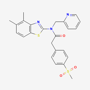molecular formula C24H23N3O3S2 B2544942 N-(4,5-dimethylbenzo[d]thiazol-2-yl)-2-(4-(methylsulfonyl)phenyl)-N-(pyridin-2-ylmethyl)acetamide CAS No. 919756-44-8