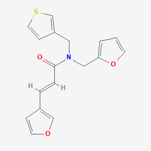 (E)-N-(furan-2-ylmethyl)-3-(furan-3-yl)-N-(thiophen-3-ylmethyl)acrylamide