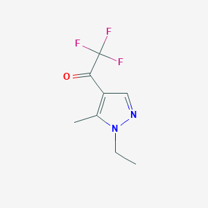molecular formula C8H9F3N2O B2544945 1-(1-ethyl-5-methyl-1H-pyrazol-4-yl)-2,2,2-trifluoroethanone CAS No. 1174836-65-7