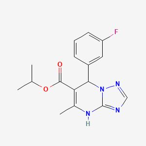 molecular formula C16H17FN4O2 B2544947 7-(3-フルオロフェニル)-5-メチル-4,7-ジヒドロ-[1,2,4]トリアゾロ[1,5-a]ピリミジン-6-カルボン酸イソプロピルエステル CAS No. 691368-96-4