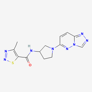molecular formula C13H14N8OS B2544948 N-(1-([1,2,4]triazolo[4,3-b]pyridazin-6-yl)pyrrolidin-3-yl)-4-methyl-1,2,3-thiadiazole-5-carboxamide CAS No. 2034537-64-7