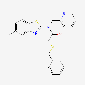 2-(benzylthio)-N-(5,7-dimethylbenzo[d]thiazol-2-yl)-N-(pyridin-2-ylmethyl)acetamide