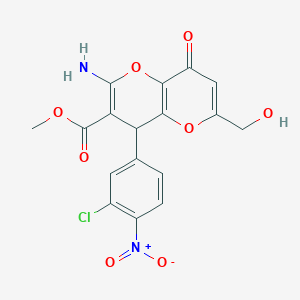 Methyl 2-amino-4-(3-chloro-4-nitrophenyl)-6-(hydroxymethyl)-8-oxo-4,8-dihydropyrano[3,2-b]pyran-3-carboxylate