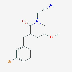 molecular formula C15H19BrN2O2 B2544962 2-[(3-Bromophenyl)methyl]-N-(cyanomethyl)-4-methoxy-N-methylbutanamide CAS No. 1385425-33-1