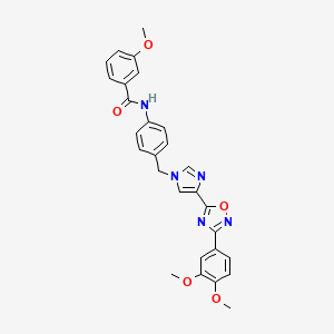 N-[4-({4-[3-(3,4-dimethoxyphenyl)-1,2,4-oxadiazol-5-yl]-1H-imidazol-1-yl}methyl)phenyl]-3-methoxybenzamide
