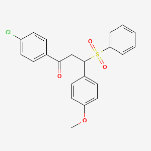 molecular formula C22H19ClO4S B2544969 1-(4-Chlorophenyl)-3-(4-methoxyphenyl)-3-(phenylsulfonyl)propan-1-one CAS No. 315242-21-8