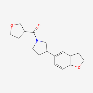 molecular formula C17H21NO3 B2544970 3-(2,3-Dihydro-1-benzofuran-5-yl)-1-(oxolane-3-carbonyl)pyrrolidine CAS No. 2097912-09-7