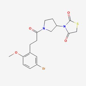 molecular formula C17H19BrN2O4S B2544984 3-(1-(3-(5-溴-2-甲氧基苯基)丙酰)吡咯烷-3-基)噻唑烷-2,4-二酮 CAS No. 1795449-04-5