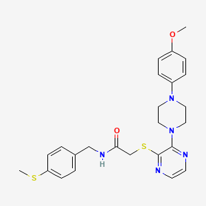 molecular formula C25H29N5O2S2 B2544988 2-((3-(4-(4-methoxyphenyl)piperazin-1-yl)pyrazin-2-yl)thio)-N-(4-(methylthio)benzyl)acetamide CAS No. 1185069-23-1