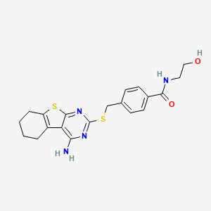 4-[(4-amino-5,6,7,8-tetrahydro-[1]benzothiolo[2,3-d]pyrimidin-2-yl)sulfanylmethyl]-N-(2-hydroxyethyl)benzamide