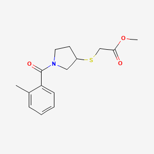 Methyl 2-((1-(2-methylbenzoyl)pyrrolidin-3-yl)thio)acetate