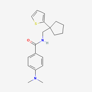 4-(dimethylamino)-N-((1-(thiophen-2-yl)cyclopentyl)methyl)benzamide