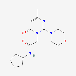 molecular formula C16H24N4O3 B2545031 N-cyclopentyl-2-(4-methyl-2-morpholin-4-yl-6-oxopyrimidin-1(6H)-yl)acetamide CAS No. 1251595-17-1