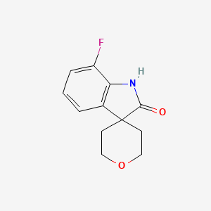 molecular formula C12H12FNO2 B2545032 7-Fluoro-1H-spiro[indole-3,4'-oxane]-2-one CAS No. 1695305-20-4