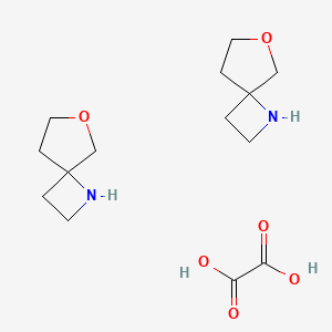 molecular formula C14H24N2O6 B2545039 6-Oxa-1-azaspiro[3.4]octane hemioxalate CAS No. 1523571-99-4