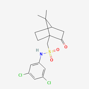 molecular formula C16H19Cl2NO3S B2545041 1-((((3,5-Dichlorophenyl)amino)sulfonyl)methyl)-7,7-dimethylbicyclo[2.2.1]heptan-2-one CAS No. 627844-53-5