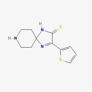 molecular formula C11H13N3S2 B2545043 3-(Thiophen-2-yl)-1,4,8-triazaspiro[4.5]dec-3-ene-2-thione CAS No. 1325303-50-1