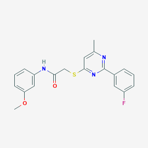 2-{[2-(3-fluorophenyl)-6-methylpyrimidin-4-yl]sulfanyl}-N-(3-methoxyphenyl)acetamide