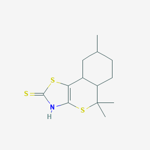 molecular formula C13H19NS3 B254507 5,5,8-trimethyl-3,5,5a,6,7,8,9,9a-octahydro-2H-isothiochromeno[3,4-d][1,3]thiazole-2-thione 