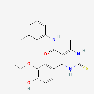 N-(3,5-dimethylphenyl)-4-(3-ethoxy-4-hydroxyphenyl)-6-methyl-2-thioxo-1,2,3,4-tetrahydropyrimidine-5-carboxamide