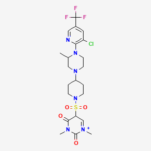 5-[4-[4-[3-chloro-5-(trifluoromethyl)pyridin-2-yl]-3-methylpiperazin-1-yl]piperidin-1-yl]sulfonyl-1,3-dimethyl-5H-pyrimidin-1-ium-2,4-dione