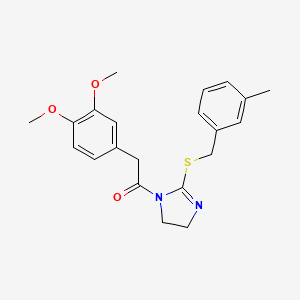 2-(3,4-dimethoxyphenyl)-1-(2-((3-methylbenzyl)thio)-4,5-dihydro-1H-imidazol-1-yl)ethanone