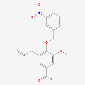 molecular formula C18H17NO5 B2545103 3-Methoxy-4-[(3-Nitrobenzyl)oxy]-5-(Prop-2-en-1-yl)benzaldehyd CAS No. 872183-34-1