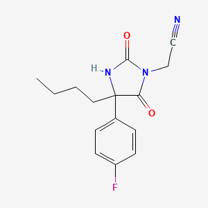 2-[4-Butyl-4-(4-fluorophenyl)-2,5-dioxoimidazolidin-1-yl]acetonitrile