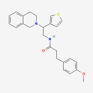 molecular formula C25H28N2O2S B2545121 N-(2-(3,4-dihydroisoquinolin-2(1H)-yl)-2-(thiophen-3-yl)ethyl)-3-(4-methoxyphenyl)propanamide CAS No. 955230-24-7