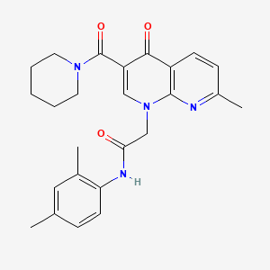 N-(2,4-dimethylphenyl)-2-(7-methyl-4-oxo-3-(piperidine-1-carbonyl)-1,8-naphthyridin-1(4H)-yl)acetamide