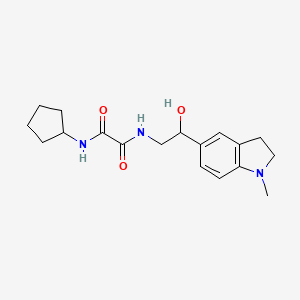 molecular formula C18H25N3O3 B2545129 N1-cyclopentyl-N2-(2-hydroxy-2-(1-methylindolin-5-yl)ethyl)oxalamide CAS No. 1706042-42-3