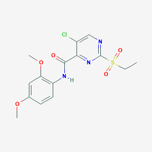 molecular formula C15H16ClN3O5S B254515 5-chloro-N-(2,4-dimethoxyphenyl)-2-(ethylsulfonyl)pyrimidine-4-carboxamide 