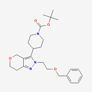 Tert-butyl 4-[2-(2-phenylmethoxyethyl)-6,7-dihydro-4H-pyrano[4,3-c]pyrazol-3-yl]piperidine-1-carboxylate
