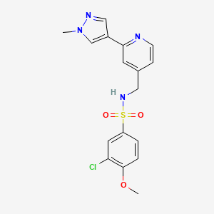 3-chloro-4-methoxy-N-((2-(1-methyl-1H-pyrazol-4-yl)pyridin-4-yl)methyl)benzenesulfonamide