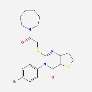 2-((2-(azepan-1-yl)-2-oxoethyl)thio)-3-(4-bromophenyl)-6,7-dihydrothieno[3,2-d]pyrimidin-4(3H)-one