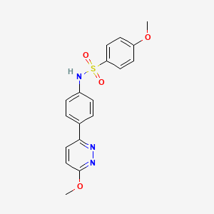4-methoxy-N-[4-(6-methoxypyridazin-3-yl)phenyl]benzenesulfonamide