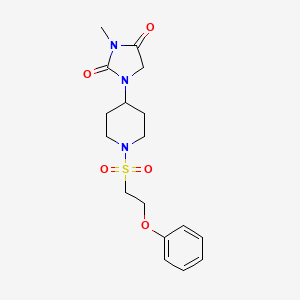 3-Methyl-1-(1-((2-phenoxyethyl)sulfonyl)piperidin-4-yl)imidazolidine-2,4-dione