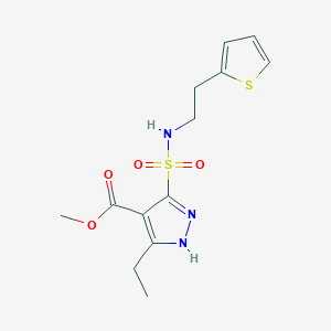 methyl 3-ethyl-5-({[2-(2-thienyl)ethyl]amino}sulfonyl)-1H-pyrazole-4-carboxylate