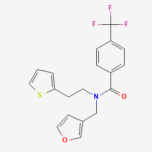 molecular formula C19H16F3NO2S B2545179 N-(furan-3-ylmethyl)-N-(2-(thiophen-2-yl)ethyl)-4-(trifluoromethyl)benzamide CAS No. 1421466-65-0