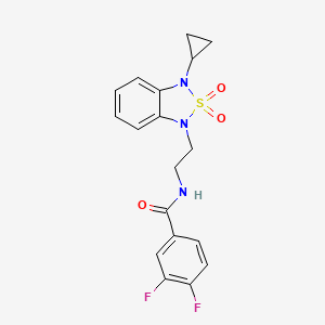 N-[2-(3-cyclopropyl-2,2-dioxo-1,3-dihydro-2lambda6,1,3-benzothiadiazol-1-yl)ethyl]-3,4-difluorobenzamide