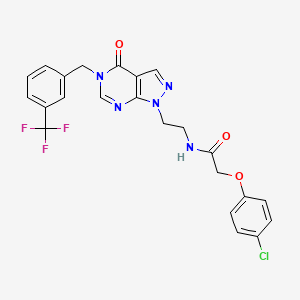 2-(4-chlorophenoxy)-N-(2-(4-oxo-5-(3-(trifluoromethyl)benzyl)-4,5-dihydro-1H-pyrazolo[3,4-d]pyrimidin-1-yl)ethyl)acetamide