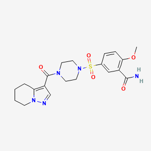 2-Methoxy-5-((4-(4,5,6,7-tetrahydropyrazolo[1,5-a]pyridine-3-carbonyl)piperazin-1-yl)sulfonyl)benzamide