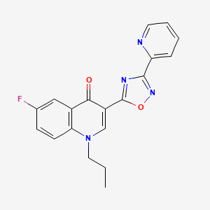 6-fluoro-1-propyl-3-(3-(pyridin-2-yl)-1,2,4-oxadiazol-5-yl)quinolin-4(1H)-one