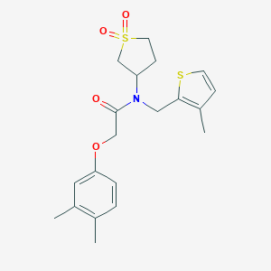 molecular formula C20H25NO4S2 B254523 2-(3,4-dimethylphenoxy)-N-(1,1-dioxidotetrahydrothien-3-yl)-N-[(3-methylthien-2-yl)methyl]acetamide 