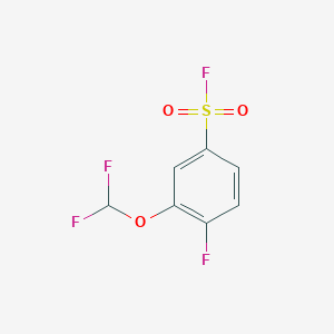 molecular formula C7H4F4O3S B2545230 3-(Difluoromethoxy)-4-fluorobenzenesulfonyl fluoride CAS No. 2305252-10-0