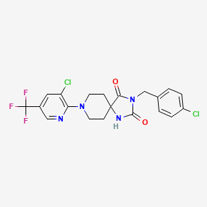 8-[3-Chloro-5-(trifluoromethyl)pyridin-2-yl]-3-[(4-chlorophenyl)methyl]-1,3,8-triazaspiro[4.5]decane-2,4-dione